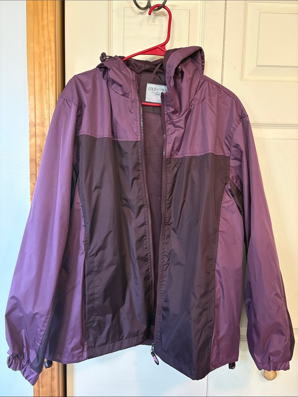 Women's Two-Tone Purple Hooded Rain Jacket